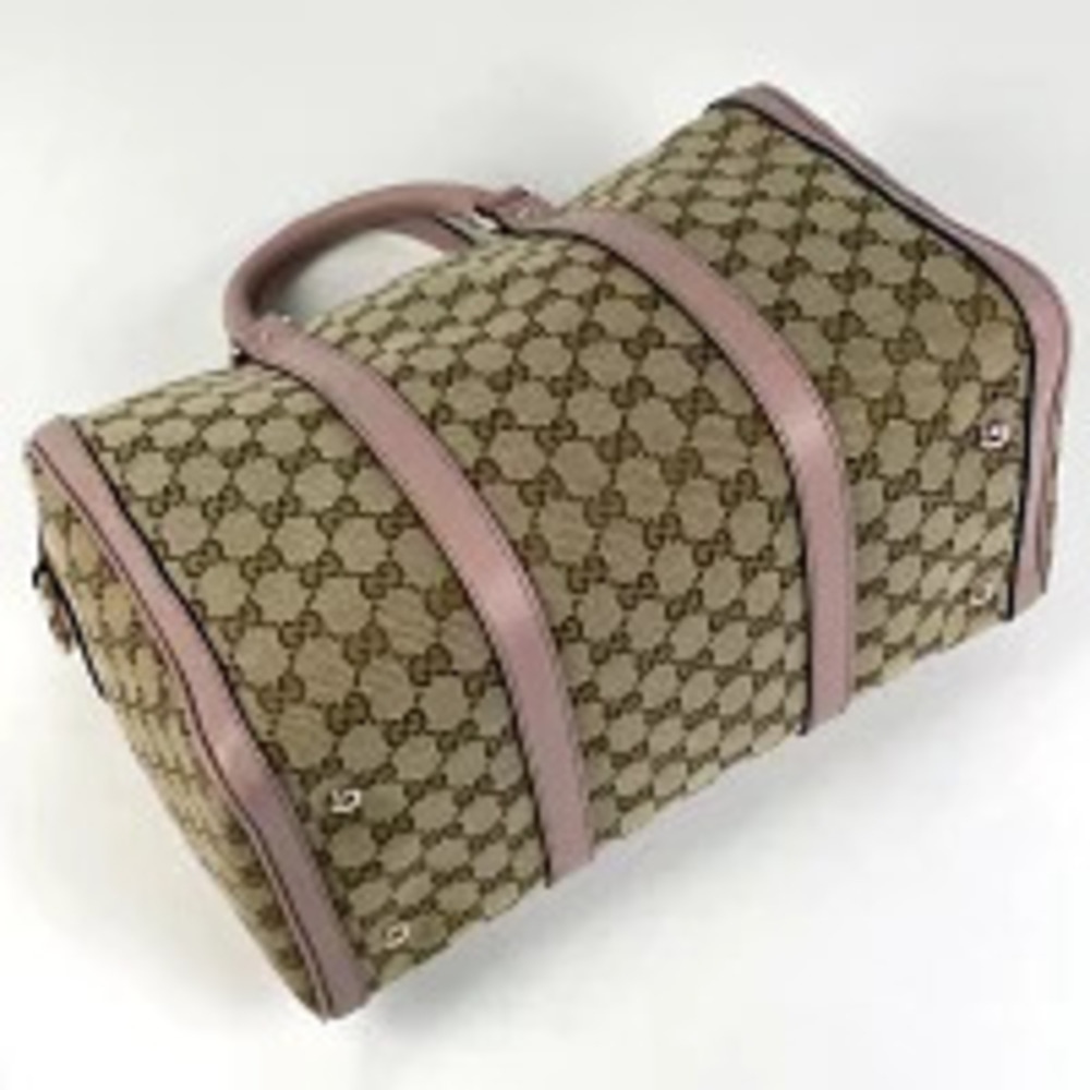 Gucci pink Shoulder Boston beige Bag 2way GG canvas